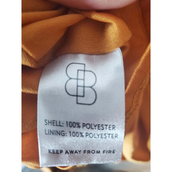 Baltic Born Venus Pleated Long Sleeve V-Neck Maxi Dress Saffron Medium - Picture 6 of 6